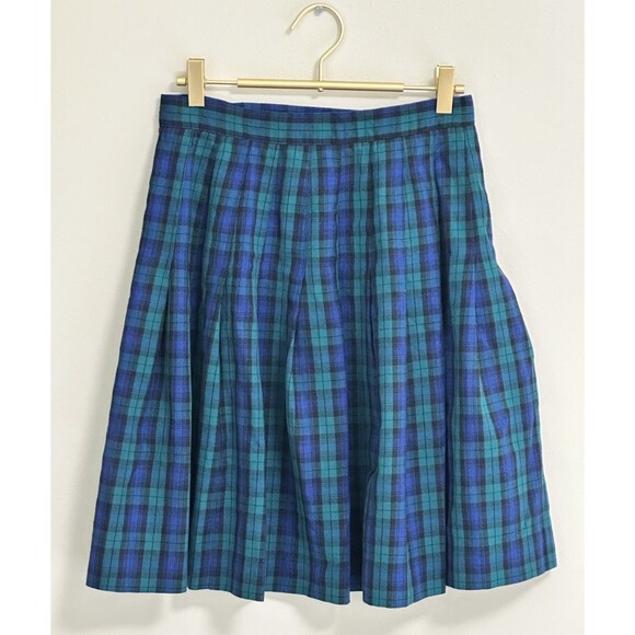 Vintage Talbots 100% Worsted Wool Tartan Plaid Kilt Style Wrap Skirt Fringe Sz 6 - Picture 2 of 11